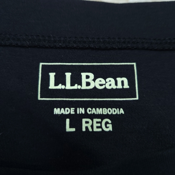 L.L. Bean 100% Cotton Square Neck Black Longsleeve Tee Size L - Picture 8 of 9
